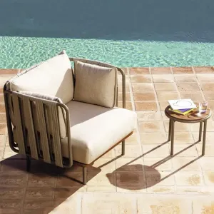 Modern Design Wood Sofa Set Outdoor Furniture for Garden Balcony Patio Hotel Use-Durable Waterproof Lounge Sofa