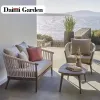 Modern Durable Comfortable Outdoor Teak Wood Sofa Set Rope Woven Design Waterproof Cushion Eco-Friendly Farmhouse Villa Park