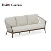 Modern Durable Comfortable Outdoor Teak Wood Sofa Set Rope Woven Design Waterproof Cushion Eco-Friendly Farmhouse Villa Park