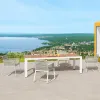 Modern Durable Comfortable Outdoor Terrace Cafe Dining Waterproof Rock Movement Chair Table Aluminum Furniture