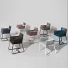 Modern Durable Comfortable Outdoor Terrace Cafe Dining Waterproof Rock Movement Chair Table Aluminum Furniture