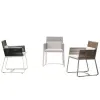 Modern Durable Comfortable Outdoor Terrace Cafe Dining Waterproof Rock Movement Chair Table Aluminum Furniture