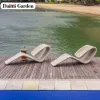 Modern Durable Eco-Friendly Portable Outdoor Rattan Furniture Rainproof Sunproof UV Resistant Sun Lounger Beach Living Room