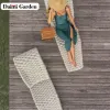 Modern Durable Eco-Friendly Portable Outdoor Rattan Furniture Rainproof Sunproof UV Resistant Sun Lounger Beach Living Room