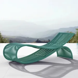 Modern Durable Hotel Lounger Aluminum Frame Rattan Outdoor Sunbed Villa Terrace Park Pool Garden Lounge Chair Furniture
