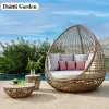 Modern Eco-Friendly Rattan Chair Pool Chair Outdoor Sunbed Daybed Garden Sun Lounger for Living Room Park Use