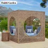 Modern Eco-Friendly Rattan Chair Pool Chair Outdoor Sunbed Daybed Garden Sun Lounger for Living Room Park Use