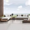 Modern Eco-Friendly Teak Wood Outdoor Sofa Set with Table and Chair for Apartment Patio Park Villa Courtyard Hotels