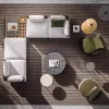Modern Eco-Friendly Teak Wood Outdoor Sofa Set with Table and Chair for Apartment Patio Park Villa Courtyard Hotels