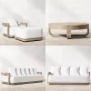 Modern Elegant Teak Garden Sofa Patio Hotel Villa Outdoor Furniture Comfortable Leisure Single Garden Sofa