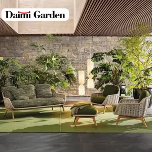Modern European Style Villa Garden Sofa Set with Aluminum Frame Durable Waterproof Outdoor Furniture for Hotel Living Room