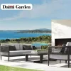 Modern Garden Rope Rattan Sofa Set for Hotel Villa Outdoor Use with Waterproof Cushions-Durable Eco-Friendly Furniture