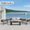 Modern Garden Rope Rattan Sofa Set for Hotel Villa Outdoor Use with Waterproof Cushions-Durable Eco-Friendly Furniture
