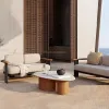 Modern Garden Set Outdoor Teak Wood Sofa Set Waterproof Cushions for Bedroom Hotel Patio Backyard Park Pool Side