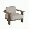 Modern Garden Set Outdoor Teak Wood Sofa Set Waterproof Cushions for Bedroom Hotel Patio Backyard Park Pool Side