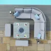 Modern High-End Luxury Outdoor Conversation Sets Garden Aluminium Furniture for Hotel Courtyard Park Use-Durable Waterproof