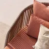 Modern High End Outdoor Villa Garden Sofa Set with Waterproof PE Wicker Rattan Quick-Dry Cushions Durable Weather Resistant