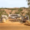 Modern Hotel Furniture Patio Teak Wood Leisure Rattan Sofa Set Outdoor Wicker Aluminium Courtyard Apartment