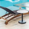 Modern Hotel Sun Loungers Solid Teak Wood Full Color Printed Eco-Friendly Durable Outdoor Furniture Set Park Living Room Use