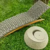 Modern Hotel Sun Loungers Solid Teak Wood Full Color Printed Eco-Friendly Durable Outdoor Furniture Set Park Living Room Use