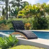 Modern Hotel Sun Loungers Solid Teak Wood Full Color Printed Eco-Friendly Durable Outdoor Furniture Set Park Living Room Use