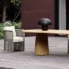 Modern Hotel Villa Outdoor Dining Table and Chairs Set with Rope Frame Waterproof and Durable