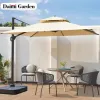 Modern Large Aluminum Outdoor Sunshade Umbrella UV-Proof Waterproof Foldable Stylish Design Courtyard Furniture Granite Base