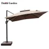 Modern Large Aluminum Outdoor Sunshade Umbrella UV-Proof Waterproof Foldable Stylish Design Courtyard Furniture Granite Base