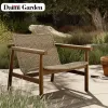 Modern Leisure Outdoor Dining Set Teak Anti-Corrosion Rattan Wood Furniture Open-Air Balcony Garden Chair Sofa Table Hotel Villa