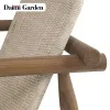 Modern Leisure Outdoor Dining Set Teak Anti-Corrosion Rattan Wood Furniture Open-Air Balcony Garden Chair Sofa Table Hotel Villa