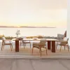 Modern Luxury Comfortable Waterproof Durable Aluminum Outdoor Furniture Patio Chair Table Set for Garden Dining