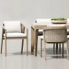 Modern Luxury Durable Outdoor Villa Courtyard Teak Wood Dining Table and Chair Set