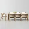 Modern Luxury Durable Outdoor Villa Courtyard Teak Wood Dining Table and Chair Set