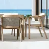 Modern Luxury Durable Outdoor Villa Courtyard Teak Wood Dining Table and Chair Set