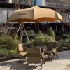 Modern Luxury Outdoor Commercial Aluminum Garden Patio Umbrella Granite Base Waterproof Sun Shade Full Color Outdoor Furniture