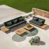 Modern Luxury Solid Teak Eco-Friendly Outdoor Garden Sofa Set for Courtyard Park Hotel Use Waterproof Durable