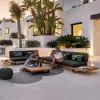 Modern Luxury Solid Teak Eco-Friendly Outdoor Garden Sofa Set for Courtyard Park Hotel Use Waterproof Durable