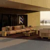 Modern Luxury Waterproof Teak Outdoor Sofa Set for Villa Hotel Use Durable Garden Sectional Furniture