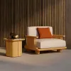 Modern Luxury Waterproof Teak Outdoor Sofa Set for Villa Hotel Use Durable Garden Sectional Furniture