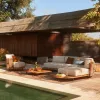 Modern More Design Teak Balcony Living Room Courtyard Wooden Patio Sectional Outdoor Garden Sofa