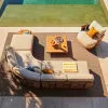 Modern More Design Teak Balcony Living Room Courtyard Wooden Patio Sectional Outdoor Garden Sofa