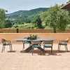 Modern Nordic Outdoor Dining Table Rattan Chairs Light Luxury Durable Waterproof Balcony Courtyard Garden Furniture Leisure