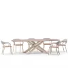 Modern Nordic Outdoor Dining Table Rattan Chairs Light Luxury Durable Waterproof Balcony Courtyard Garden Furniture Leisure