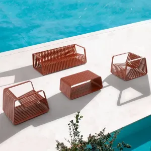 Modern Outdoor Aluminum Sofa Coffee Table Set for Hotel Villa Balcony Courtyard Rain Sun Protection Eco-Friendly Leisure