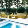 Modern Outdoor Aluminum Sofa Coffee Table Set for Hotel Villa Balcony Courtyard Rain Sun Protection Eco-Friendly Leisure