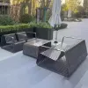 Modern Outdoor Aluminum Sofa Coffee Table Set for Hotel Villa Balcony Courtyard Rain Sun Protection Eco-Friendly Leisure