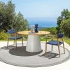 Modern Outdoor Balcony Dining Table Chair Set with Solid Wood Aluminum Frame Waterproof for Hotel Courtyard Garden