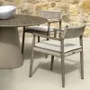 Modern Outdoor Balcony Dining Table Chair Set with Solid Wood Aluminum Frame Waterproof for Hotel Courtyard Garden