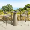 Modern Outdoor Balcony Dining Table Chair Set with Solid Wood Aluminum Frame Waterproof for Hotel Courtyard Garden
