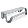 Modern Outdoor Dining Table and Chair Set with Long Bench Waterproof Teak and Stainless Steel Garden Furniture
